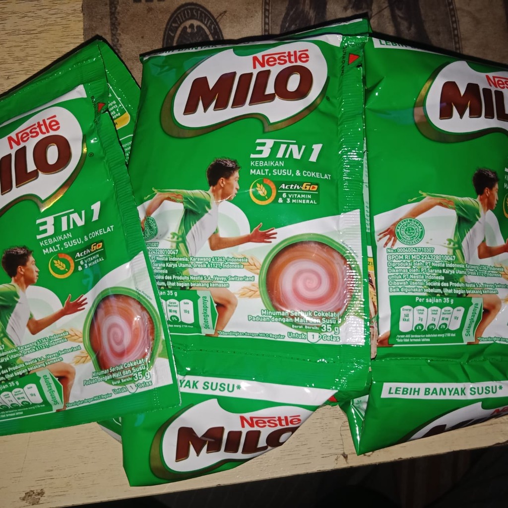 Milo 3in1 sachet Renceng isi 10x35gr