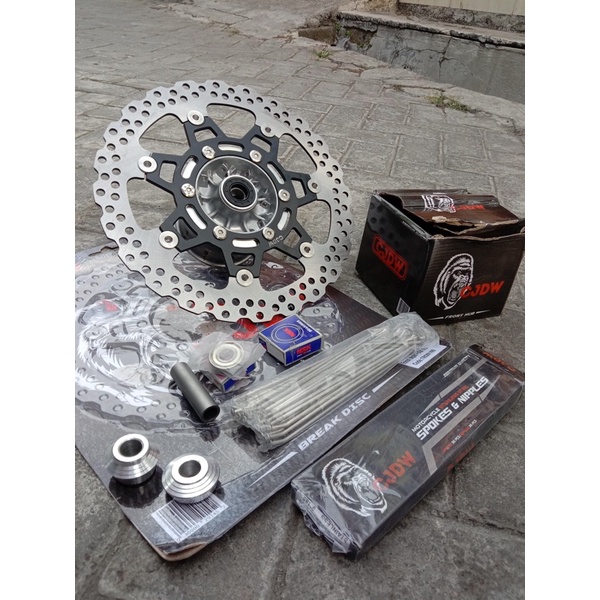 Tromol depan KLX D-Tracker cjdw import set ruji stenlis stainless bos bosing cnc pnp ninja r/rr Moto