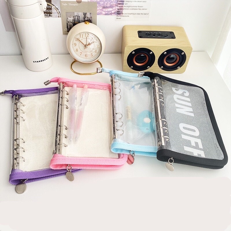 

BINDER ZIPPER GLITER TRANSPARAN WARNA A6