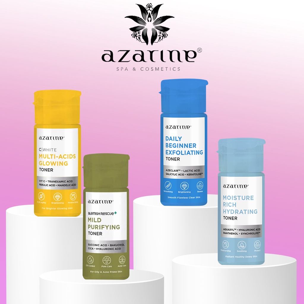 AZARINE SKINCARE SERIES ( ACTIVE BRIGHTENING CREAM / ACNE/ C WHITE/ EASY WHITE/ BLEMISH RESCUE / HERBAL/ SUNSCREEN / TONER / MICELLAR WATER / ANTI AGING SERUM )