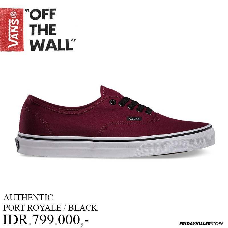 SEPATU VANS OFF THE WALL | AUTHENTIC PORT ROYALE / BLACK