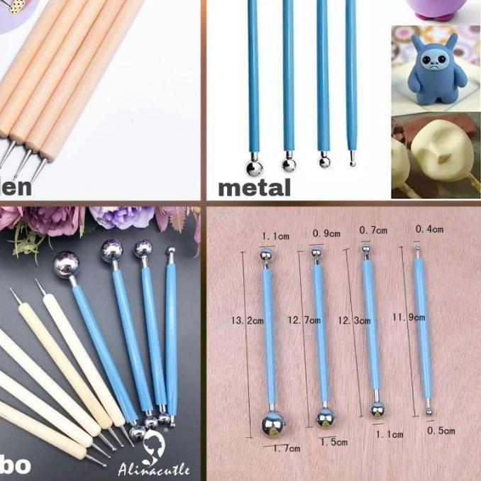 

Best Seller! Stainless Steel Ball Tools for cakes and Wooden Dotting tools for Nail Art and Craft Dijamin