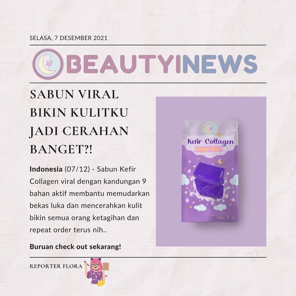 BEAUTYINU Kefir Collagen Sabun Pemutih Badan 75gr