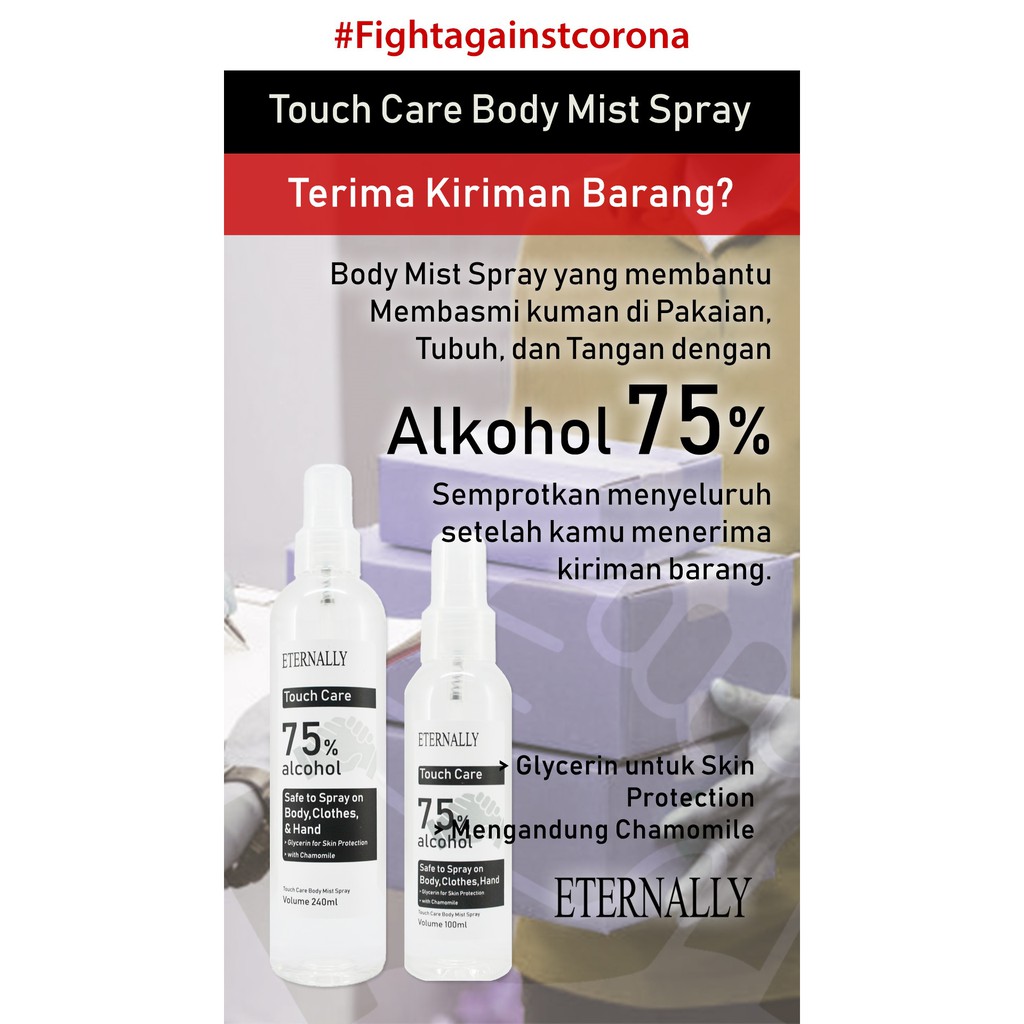 ETERNALLY [ALKOHOL SPRAY] Touch Care Body Mist Spray (BPOM) ✰ ascocobeauty ✰