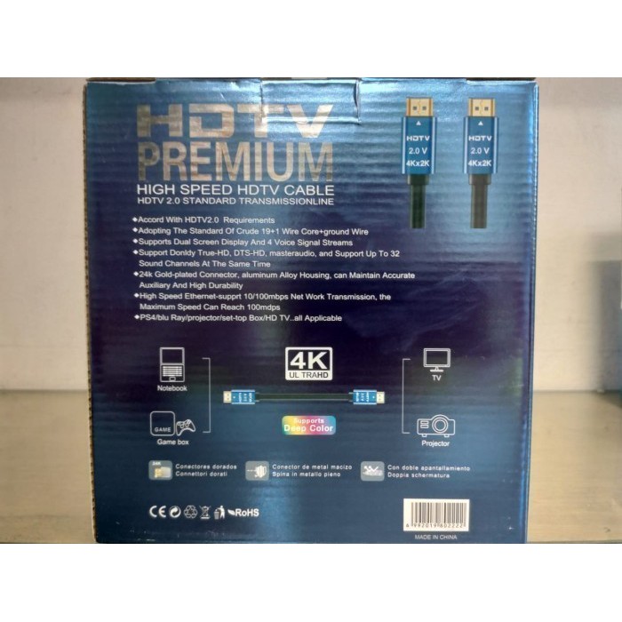 Kabel HDMI 2.0 Ultra Slim 4K High Speed Gold Plated 5 Meter