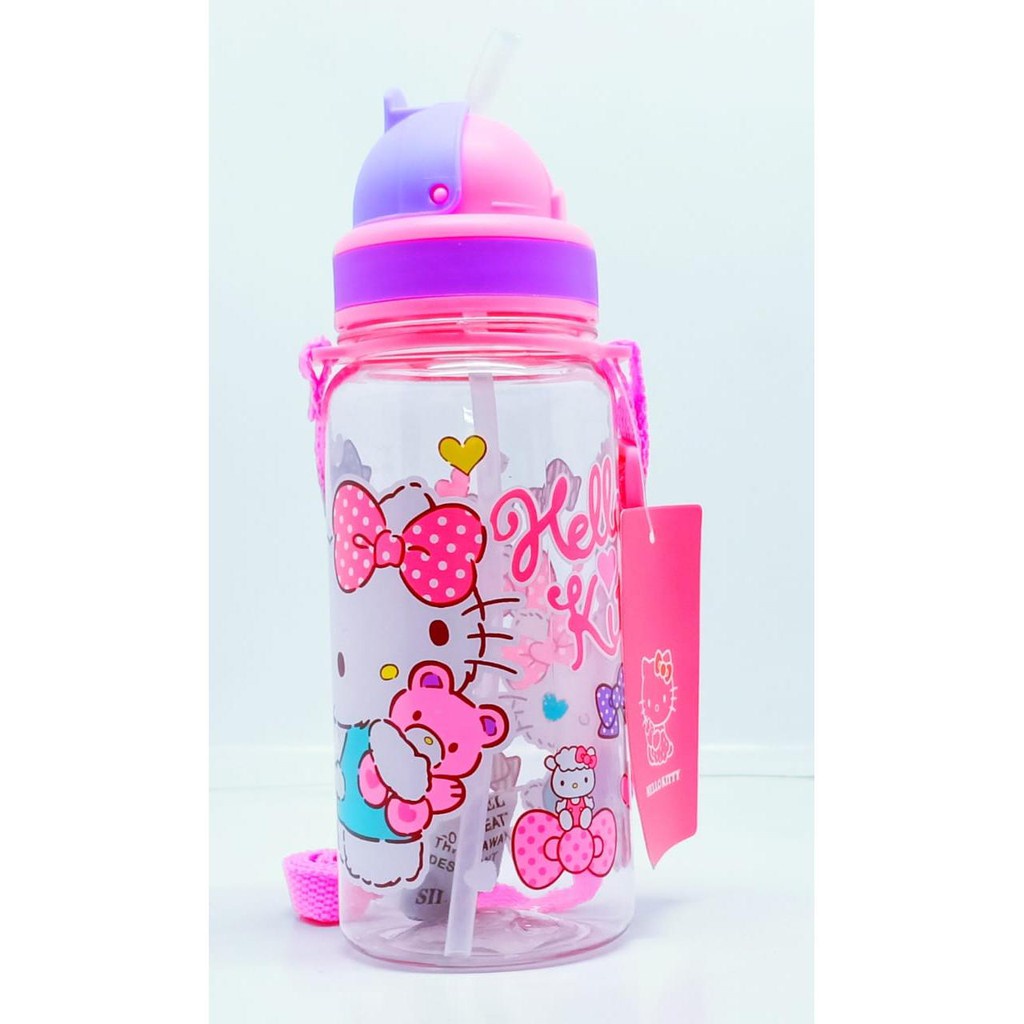 Botol Minum Karakter BPA free Sedotan Tali Panjang 3675 Ukuran 350 ml