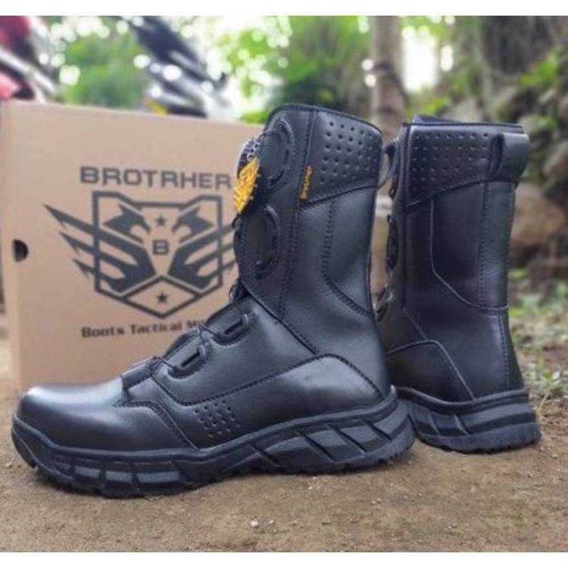 SEPATU PDL TALI PUTAR KULIT DOF MERK BROTRHER DEVILE MODEL GEN-8 KULIT SAPI ASLI