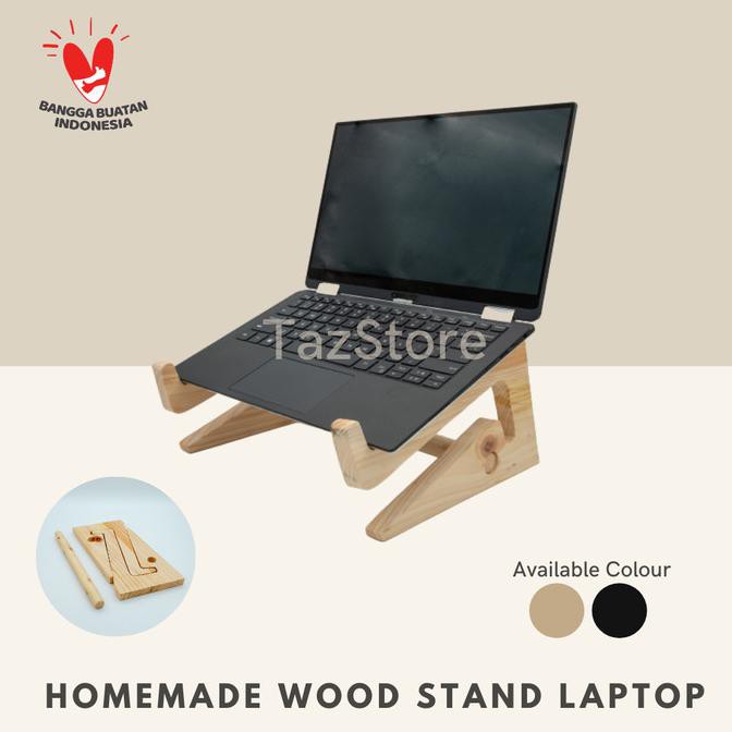 Wood Stand Laptop / Stand Laptop Kayu - Cokelat
