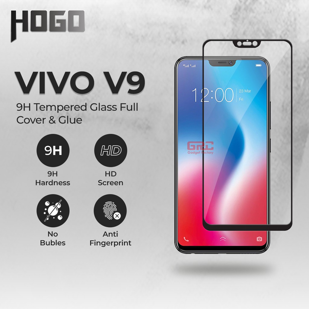 Tempered Glass VIVO V9 HOGO Full Cover Anti Gores Kaca