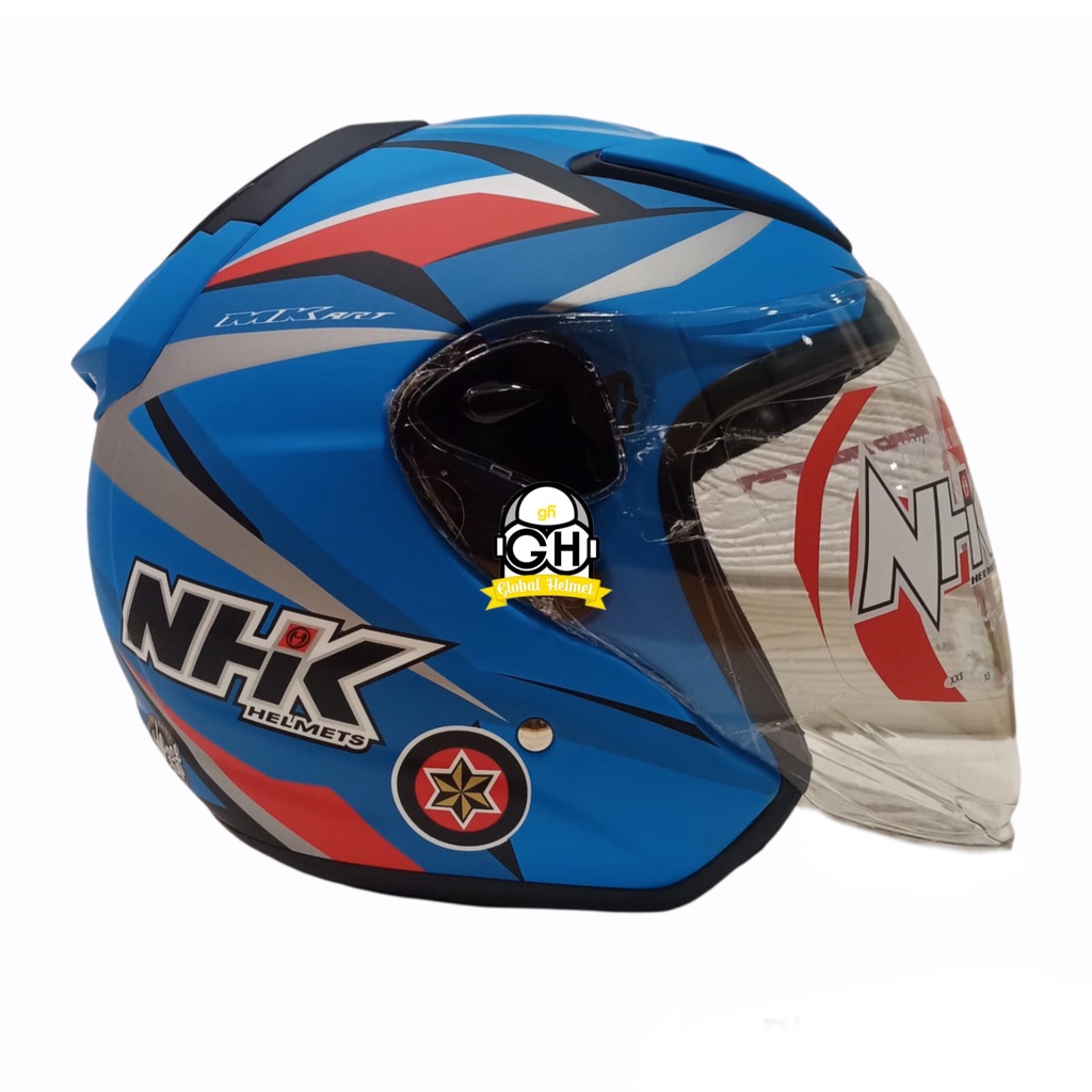 HELM NHK R6 HALF FACE MOTIF GP EDITION ESTRELLA BLUE ESTE DOFF