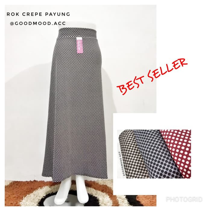 Rok Payung Volkadot - Abu-abu Muda