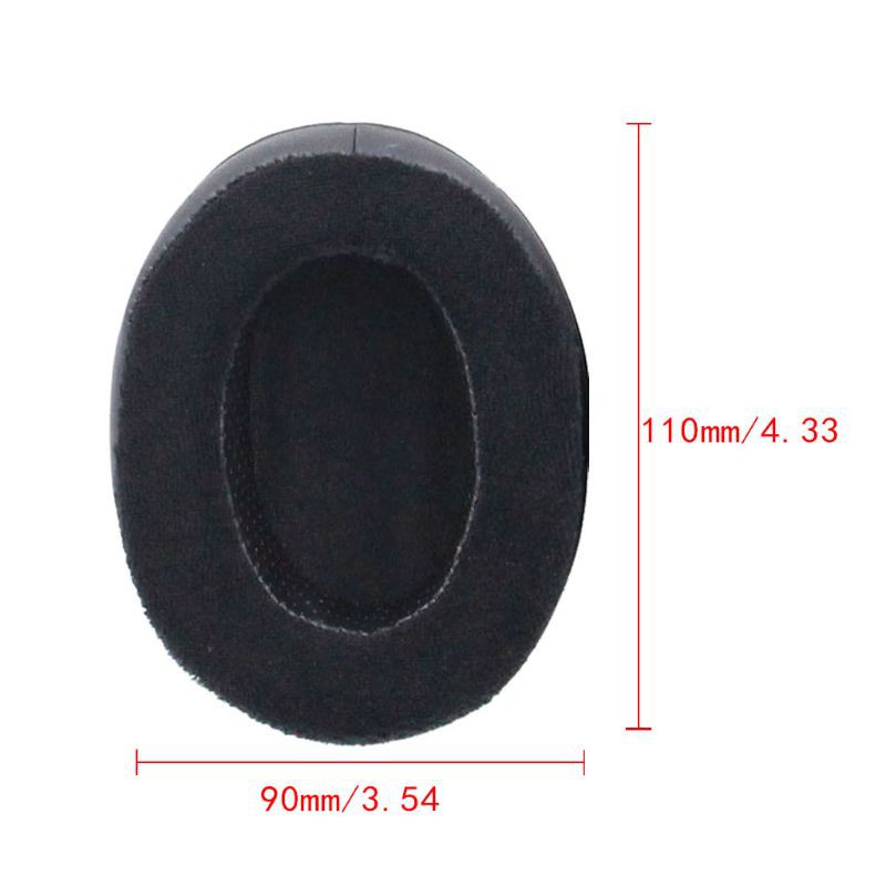 btsg Hybrid Memory Foam Earpad - Black PU/Velour - Suitable For Large Over Brainwavz HM5 The Ear Headphones