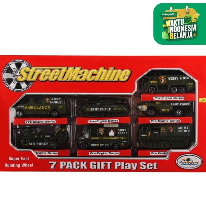 MAINAN ANAK MOBIL DIECAST STREET MACHINE ARMY 7 PCS PT 2011