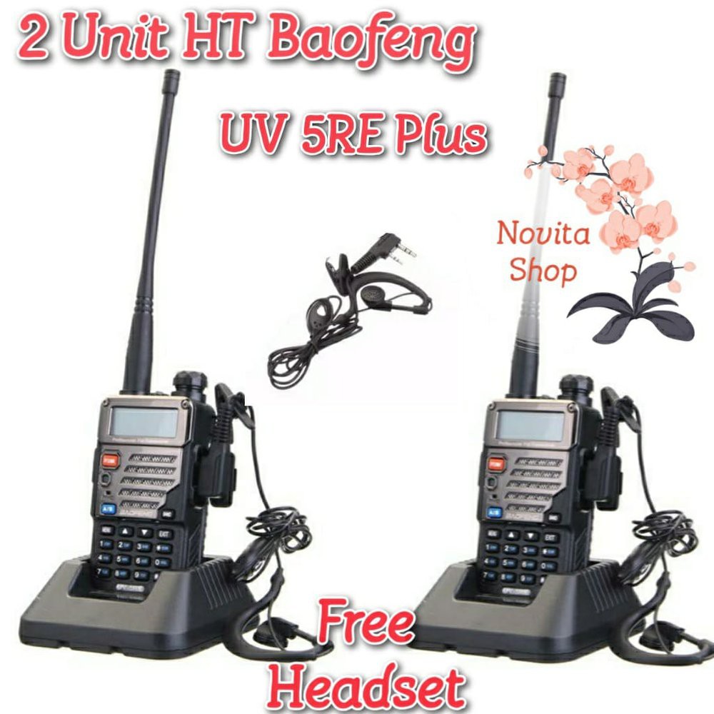 PAKET 2 Unit HT Handy Talky Baofeng UV 5RE PLUS