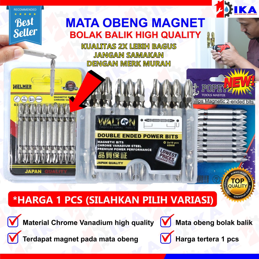 MATA OBENG BOR MAGNETIC DRILL (HELMER SUPER PLUS ++ ) 2 SISI DIPAKAI BOLAK BALIK GERMAN QUALITY KUAT