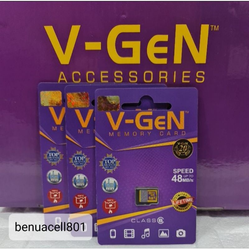 Memory V-Gen Micro SD V-Gen Kartu memory V-Gen 4GG class 6 original V-Gen