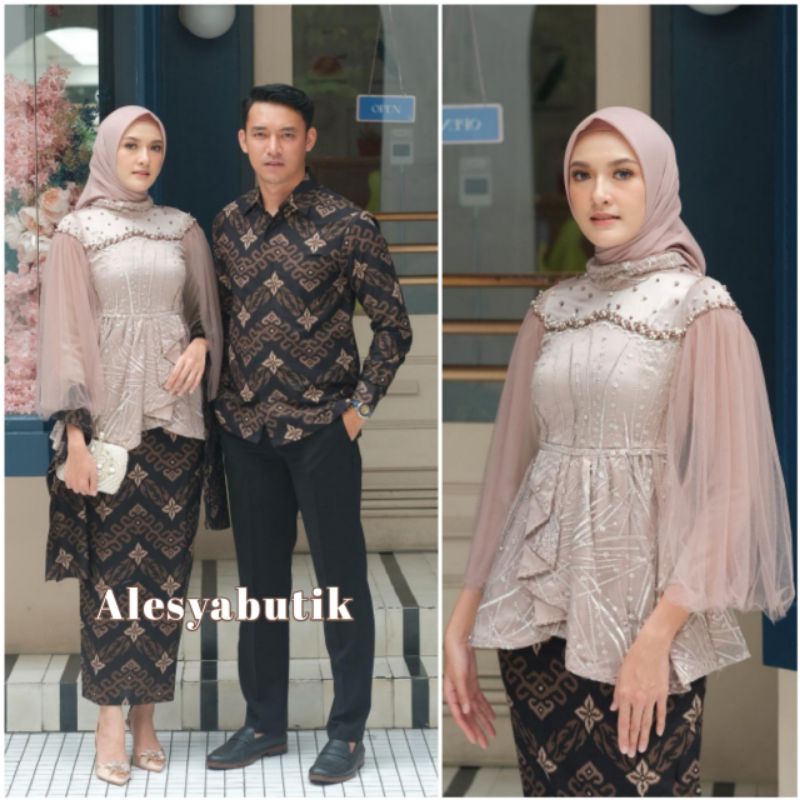 Jual Baju Couple Lamaran Pasangan Couple Kebaya Modern Terbaru Gamis Brukat Tunangan Brokat