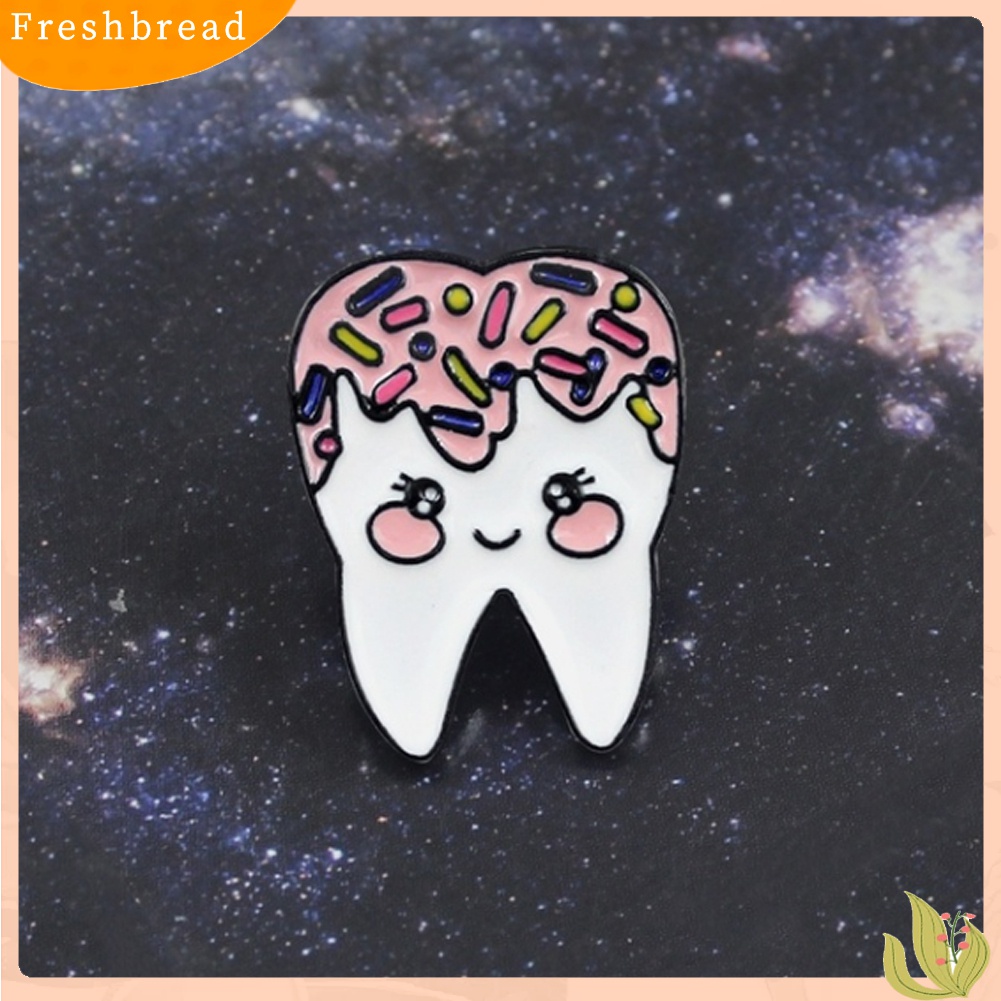 [ TERLARIS]Cartoon Tooth Smiley Enamel Brooch Pin Denim Jacket Coat Backpack Badge Decor