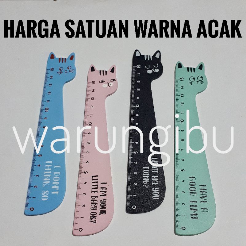 

Penggaris Kayu 15cm Wooden Ruler Motif Kucing