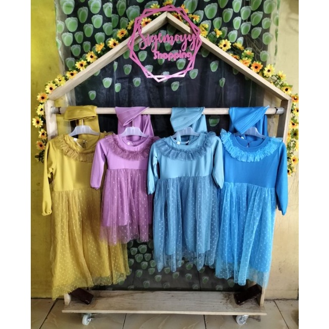 Gamis anak perempuan tile dot