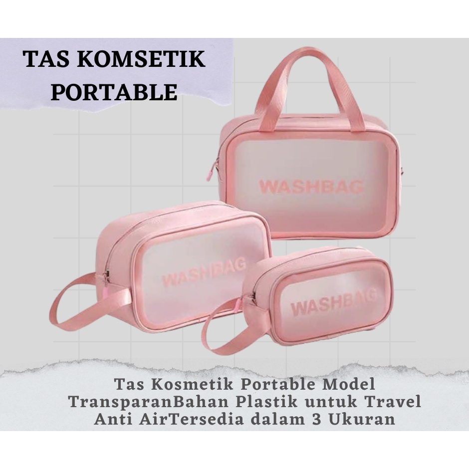 Terbaru!!! Tas Kosmetik Portable / Tas Peralatan Mandi Pouch - Besar