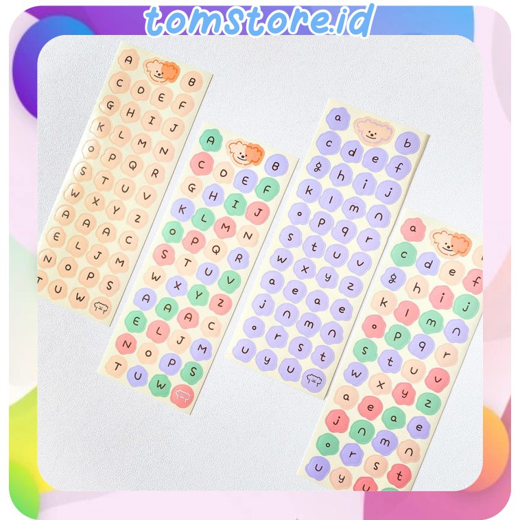 

TOMSTORE.ID R440 1Pcs CUTE ALPHABET Sticker Deco DIY Planner BUJO Stiker Aesthetic