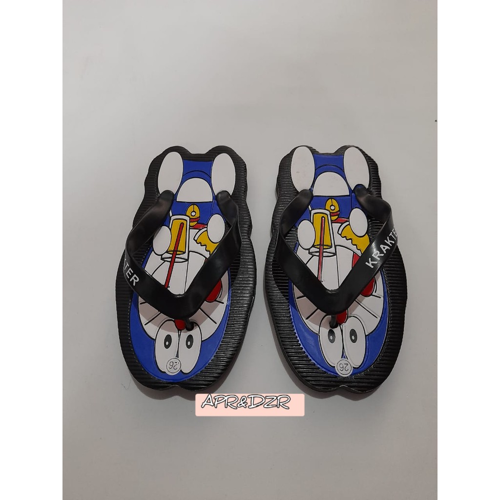 sandal anak krakter motif doraemon/sandal krakter murah/sandal anak lucu