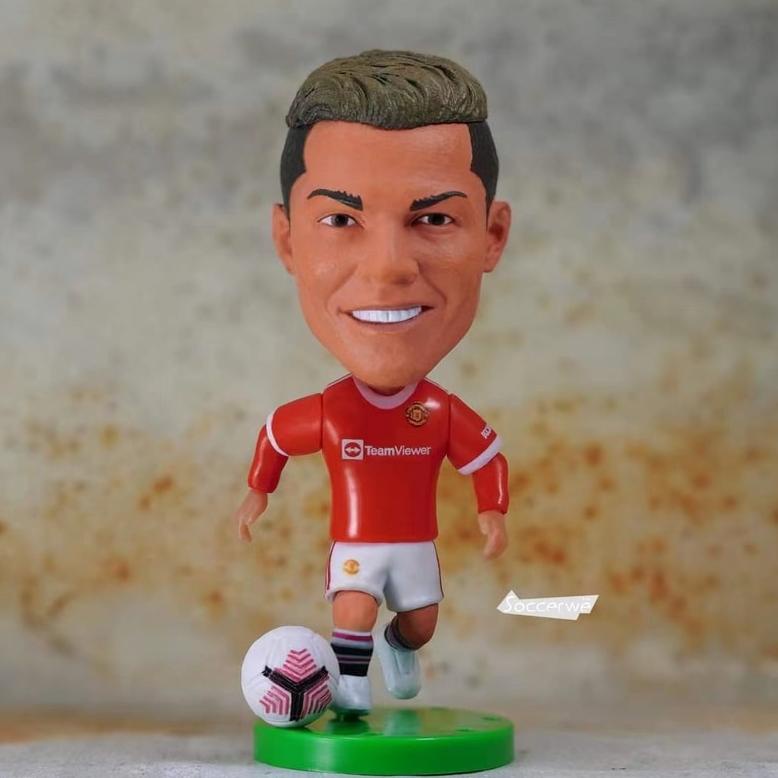 Figure Miniatur Pemain Bola Man U Merk Soccerwe / Kodoto Ronaldo Bruno Fernandes Greenwood Cavani Ro