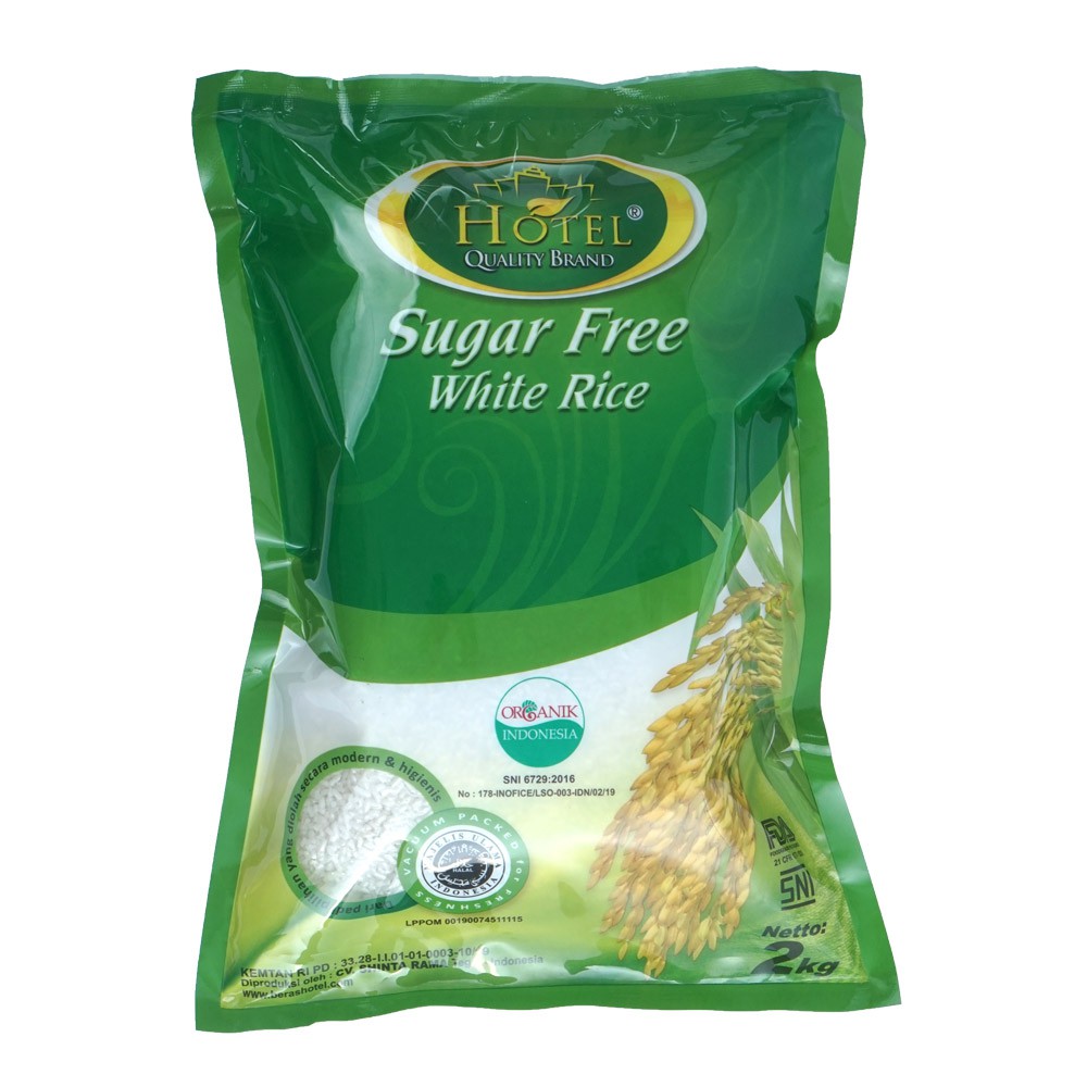 BERAS SUGAR FREE WHITE RICE HOTEL BERAS ORGANIK BEBAS GULA UNTUK DIABETES  2kg