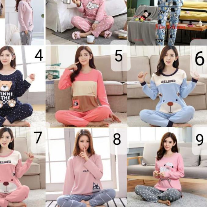 ➥ baju tidur PP wanita bahan kaos tebal import new ➱