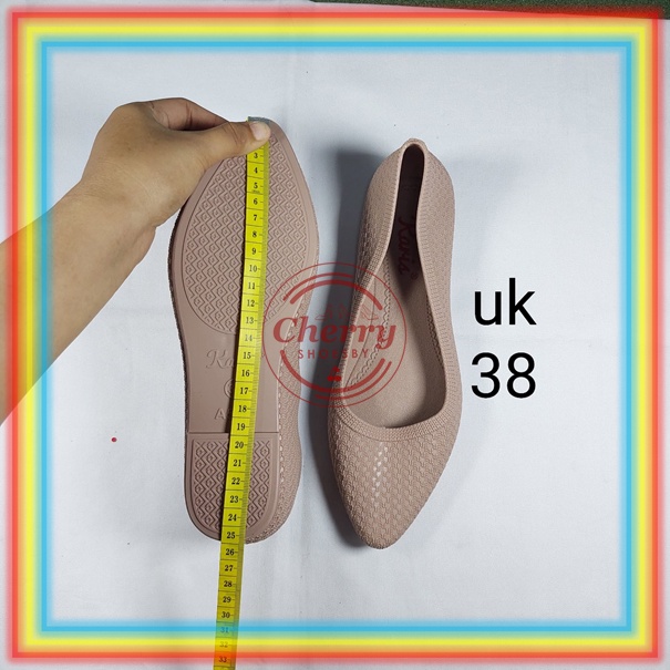 A568-2 Sepatu Jelly Wanita Karis Sepatu Kerja Karis Flat Shoes Jely Elegan Nyaman Verotino