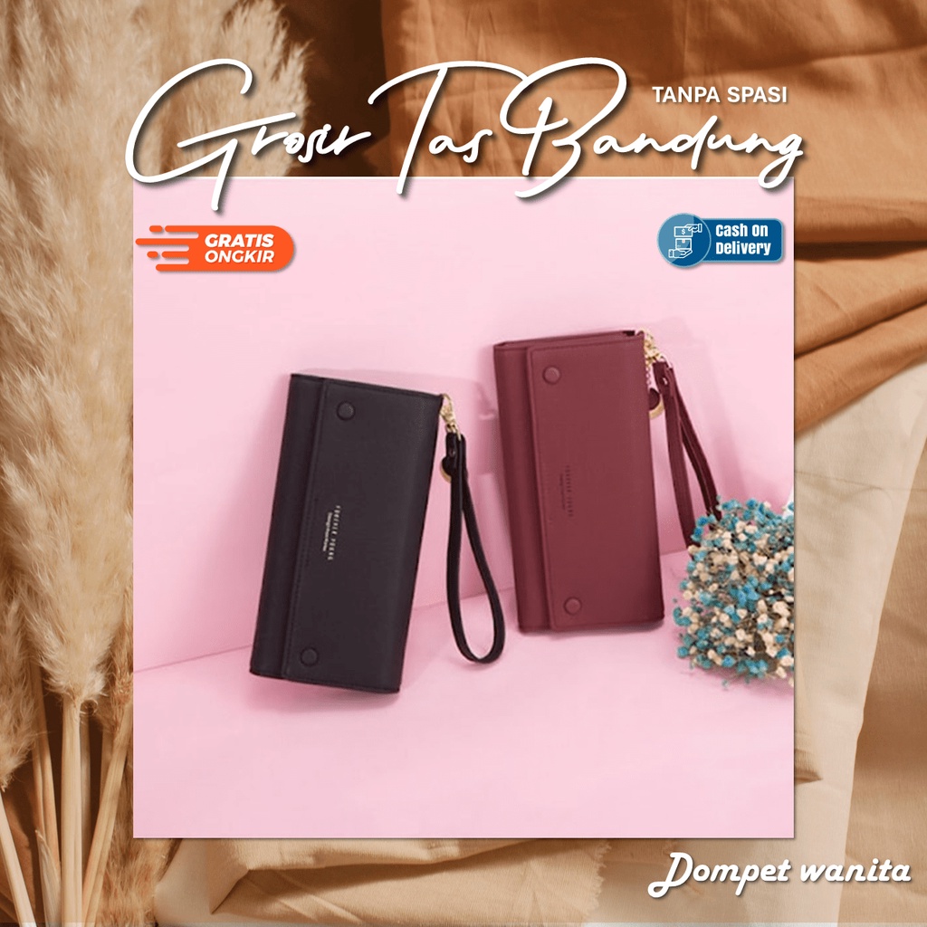 GROSIR DOMPET WANITA KARTU SIERA IMPORT MINI KECIL HP PANJANG LIPAT MINI BUKAN MINISO WARNA HITAM MA