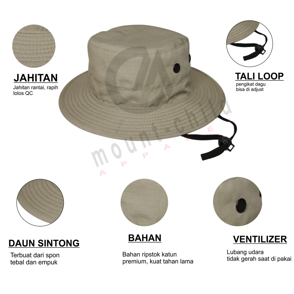 TOPI RIMBA PREMIUM LOGO WILD CAMPING OUTDOOR ORIGINAL MOUNT CHILD