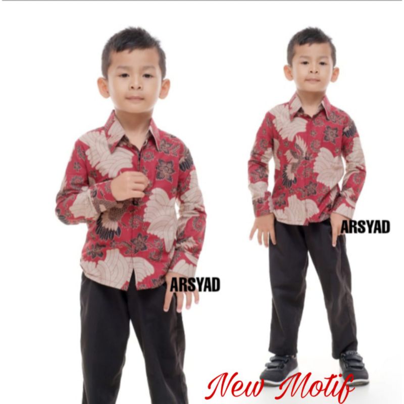 Kemeja Batik Anak - batik anak - baju batik anak laki laki umur 2-12 tahun hem batik anak