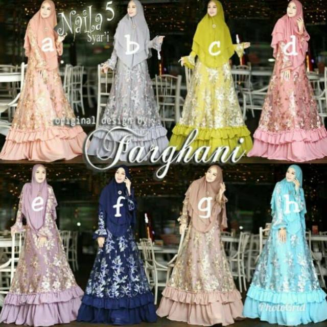 Naila Syari Vol 5 by Farghani bahan full brokat mix ceruty