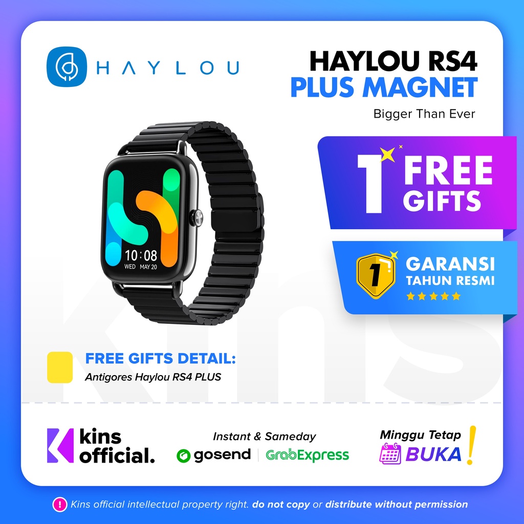 Haylou RS4 PLUS Smartwatch SpO2 Retina AMOLED IP68 Garansi 1 Tahun