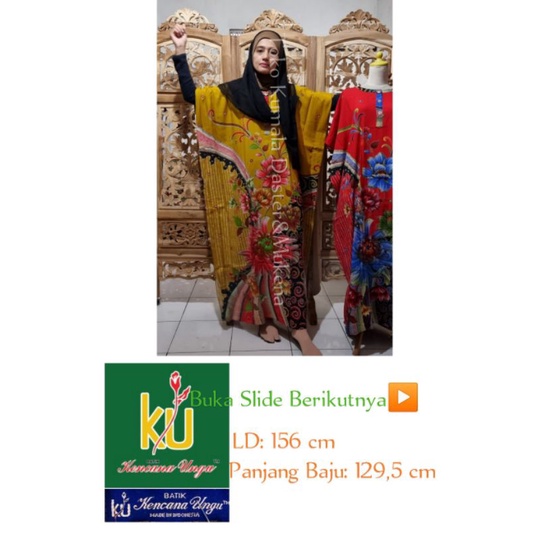 Daster Kencana Ungu Model Lowo Kalong Jumbo Longdress Kancing Depan Label Biru