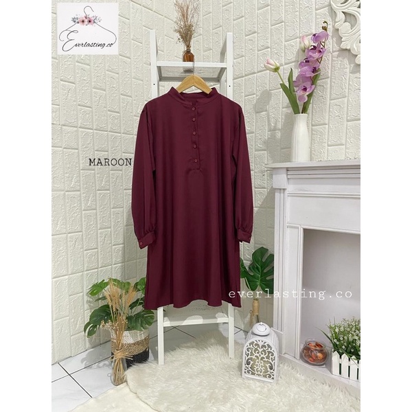 TUNIK BRIELLE/ATASAN WANITA/BAHAN SHAKILA JUMBO UK XXXL LD126CM