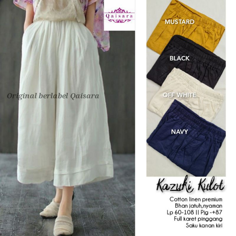 KAZUKI KULOT (CELANA BAHAN LINEN KATUN RAMI )