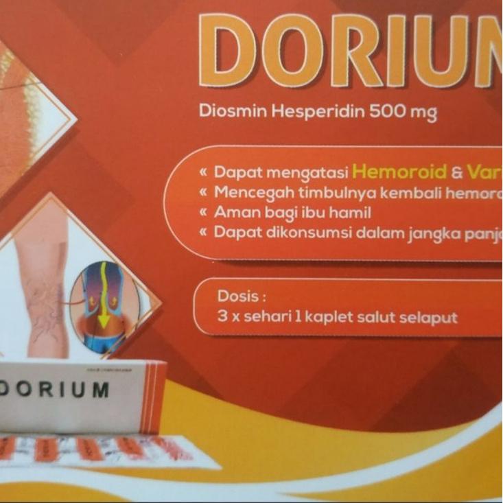 Ready Stock✲➠ Obat WASIR DORIUM isi DIOSMIN HESPERIDIN 500 MG sama dengan ARDIUM kemasan 1 strip isi