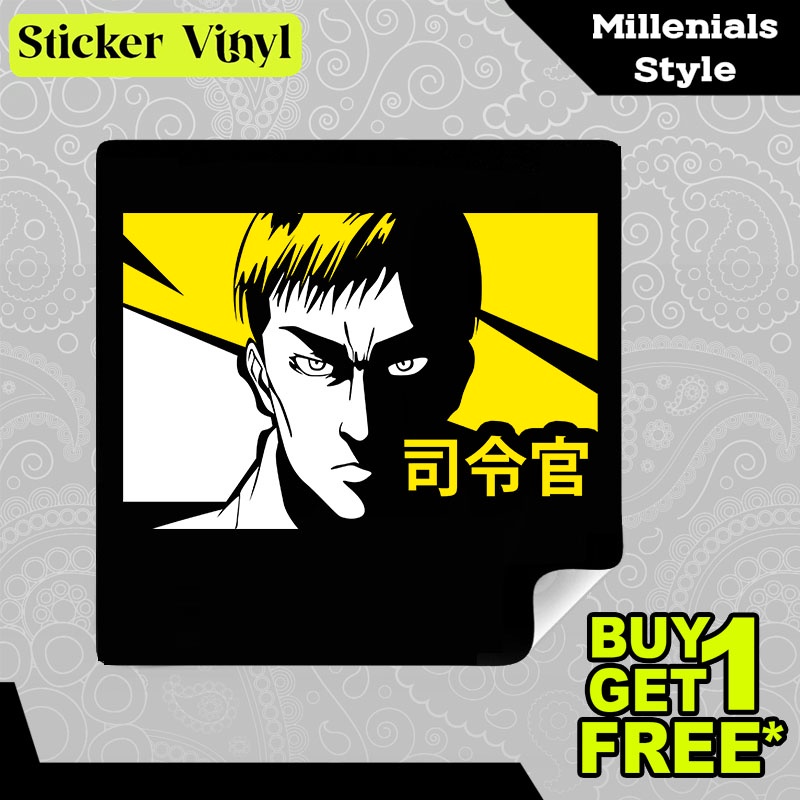 

Stiker Sticker Erwin Smith The Commander Attack on Titan Aesthetic Bahan Vinyl Satuan Anti Air