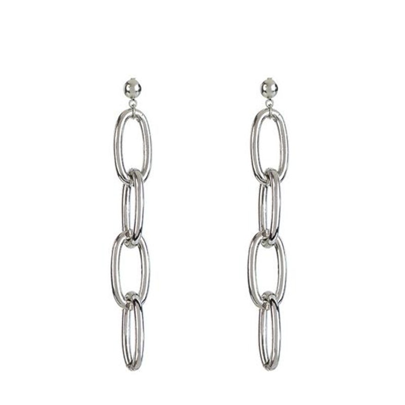 Anting Rantai Panjang Multilayer Model Hollow Bahan Metal Gaya Punk Vintage Untuk Wanita