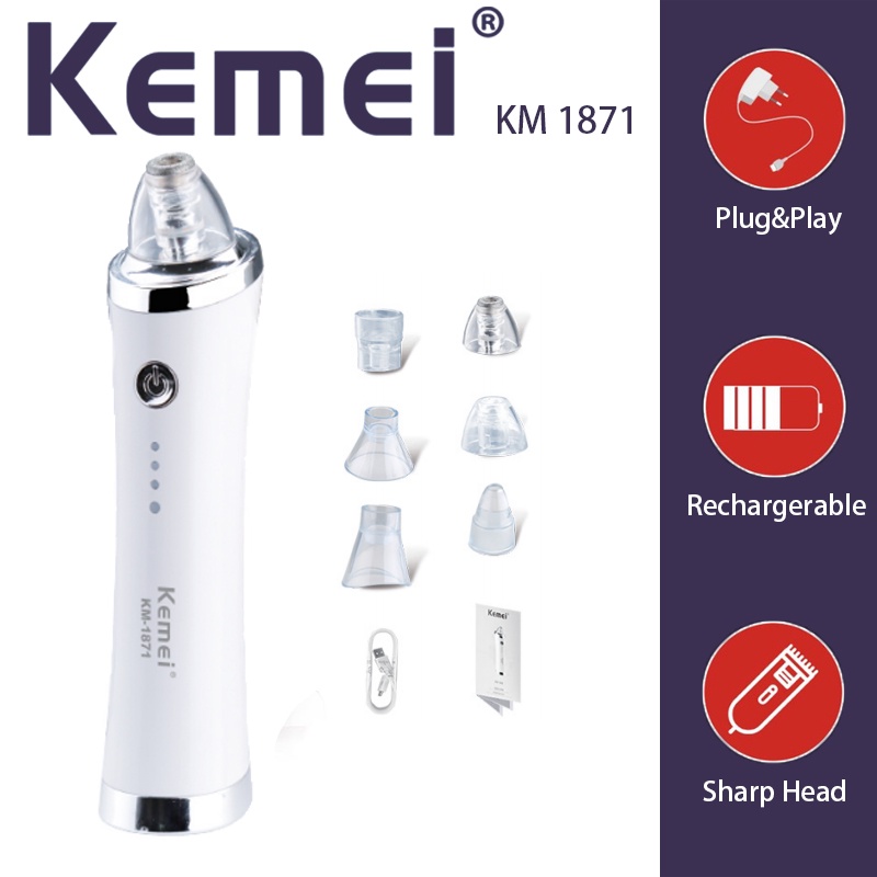 Kemei KM - 1871 7 in 1 Blackhead Vacuum Cleaner Beauty Suction Acne Removal