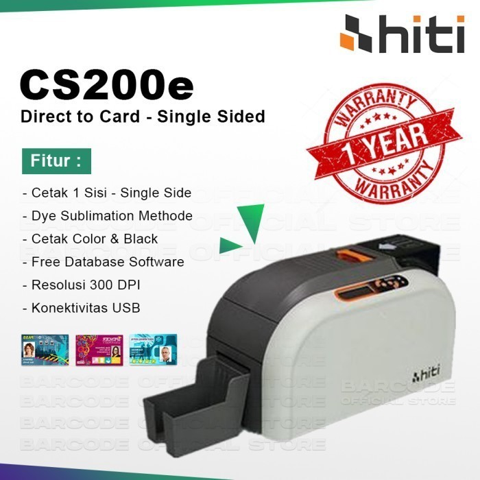 HITI CS-200E / CS200E ID Card Printer Cetak Kartu PVC 300 DPI