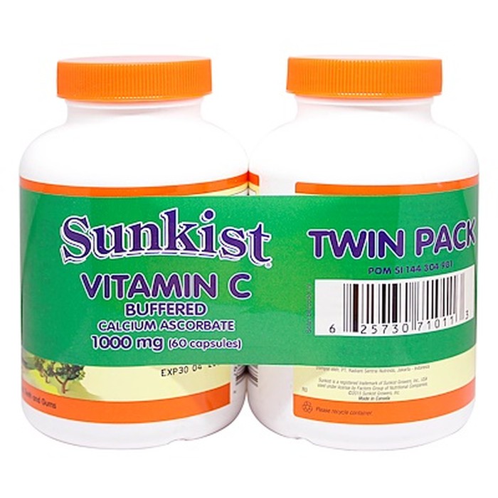 MurahGJ Sunkist Vitamin C Buffered 1000mg - 60 Capsules Elegan