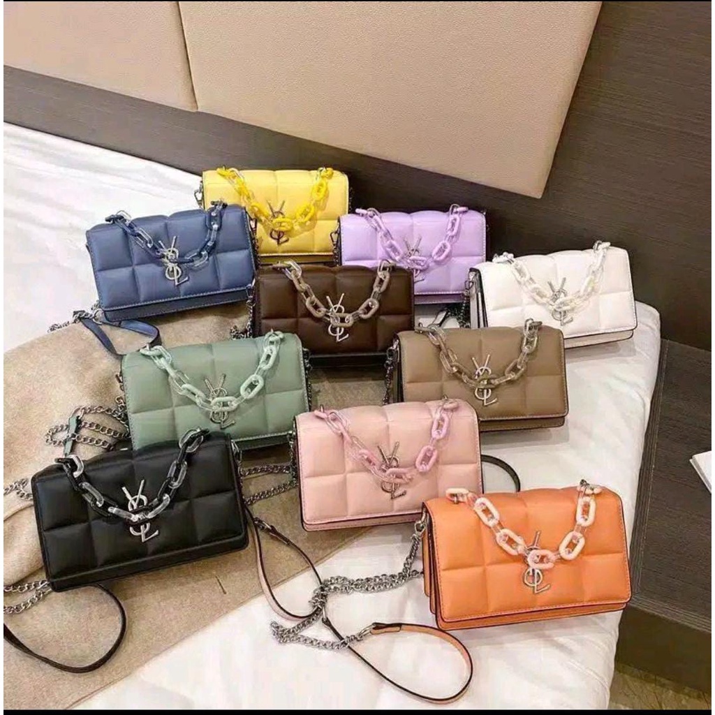 TAS YSL RANTAI WANITA / TAS WANITA SELEMPANG / TAS WANITA BAHU/TAS JING-JING/TAS FASHION KOREA STYLE