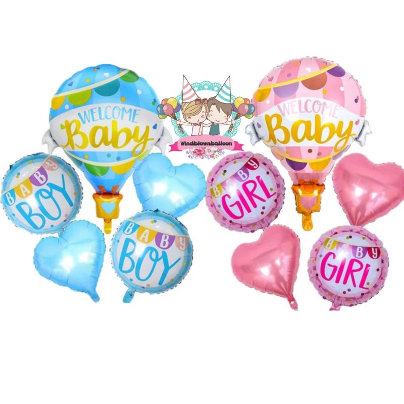 WINDBLOWN BALON SET BABY SHOWER AQIQAH DECOR BOY GIRL / SURPRISE KADO KELAHIRAN NEWBORN BAYI