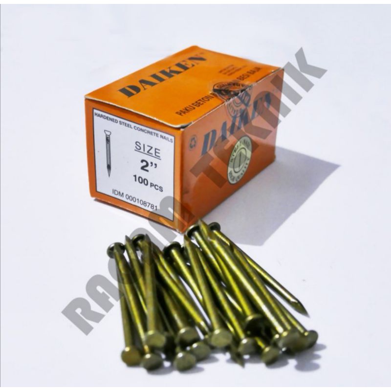 Paku Beton Daiken Daiwa 2" 5 cm Kuningan Paku Dinding Besi Baja Cor Magnet