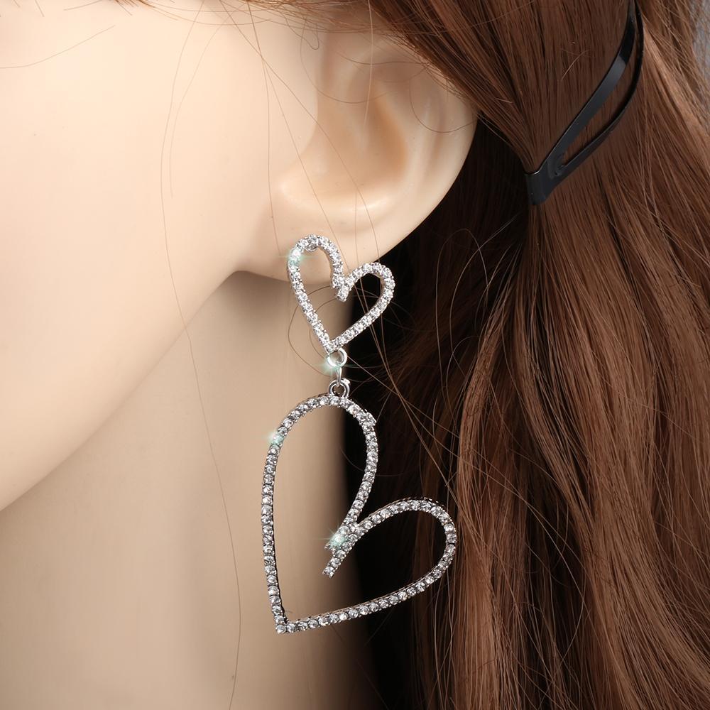 Lily Hoop Earrings Fashion Wanita Perhiasan Ear Studs Double Heart