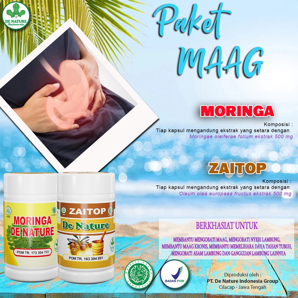 

Obat Magh Kronis Asam Lambung Serta Liver Herbal Zaitop Dan Moringa